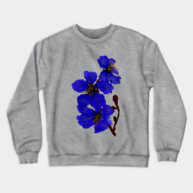 Blue Magnolia Crewneck Sweatshirt by paviash